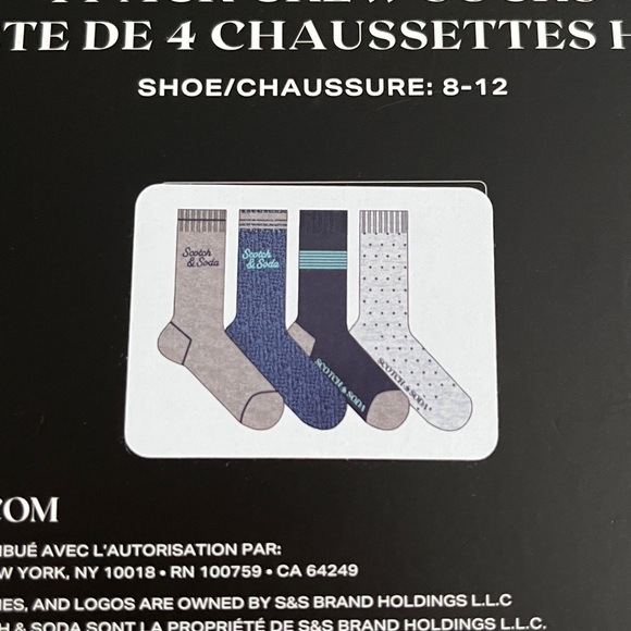NWB - Scotch & Soda Men’s 4 Pack Crew Socks Gift Set - Picture 2 of 4